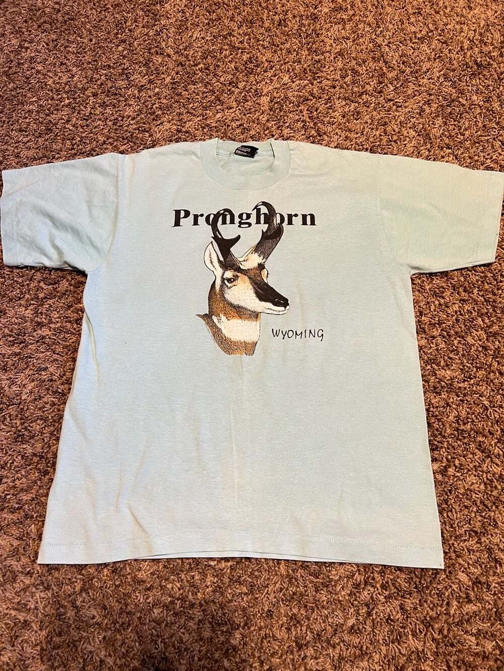Vintage 90s Screen Stars Best Pronghorn Wyoming Nature T-Shirt Size L